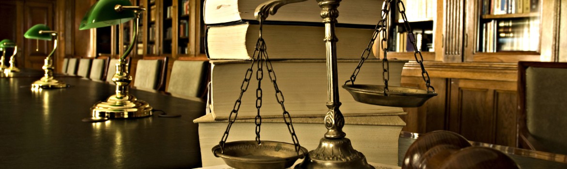 Decorative Scales of Justice in the library