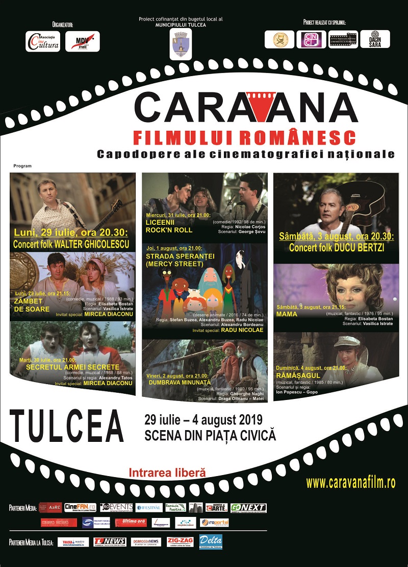 Afis Caravana filmului romanesc la Tulcea 2019 web