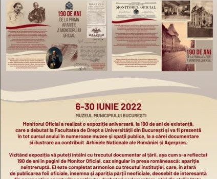 190 de ani de la prima apariție a Monitorului Oficial