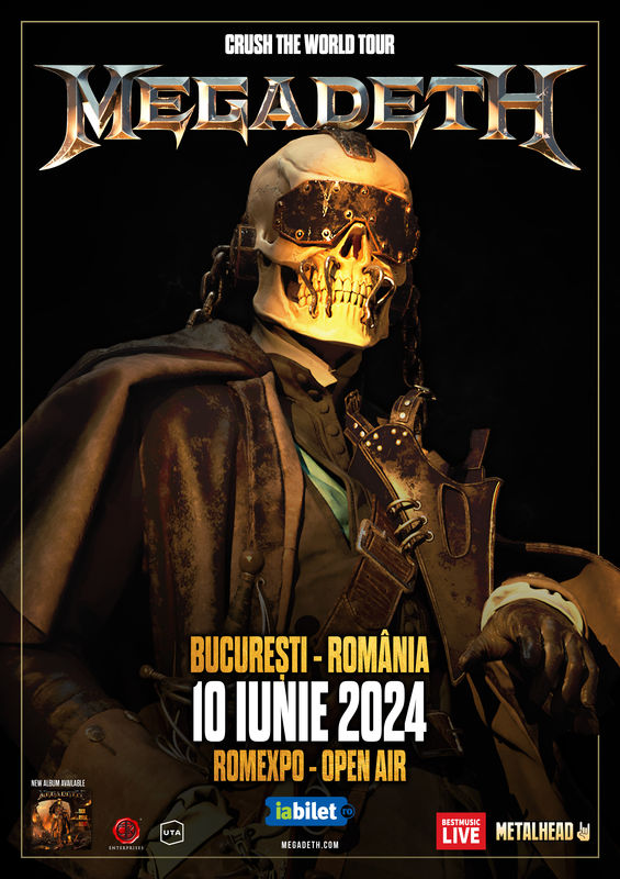 Megadeth în concert la Bucureşti pe 10 iunie la Romexpo