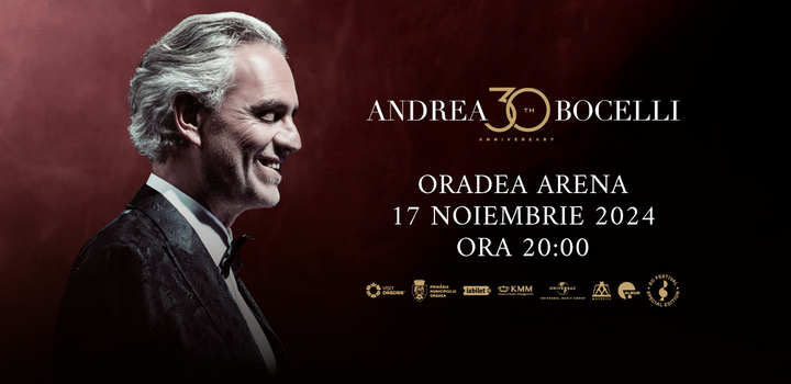 Tenorul de renume mondial Andrea Bocelli va susține un concert extraordinar la Oradea